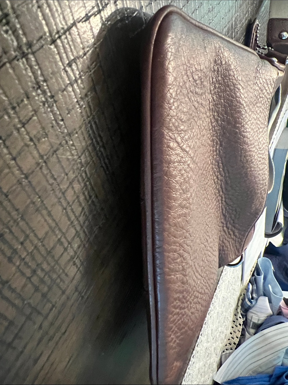 Coach Brown Leather Crossbody with Beige Adjustable Strap - Picture 6 of 6